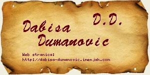 Dabiša Dumanović vizit kartica